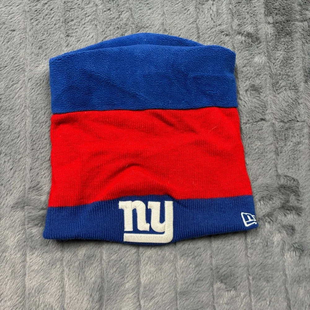 New Era NFL New York Giants Neck Warmer Gaiter Blue Red Fleece Knit One Size